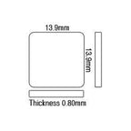 Sapphire Glass For Cartier Watches 13.9 x 13.9 mm Square Flat Round Corners