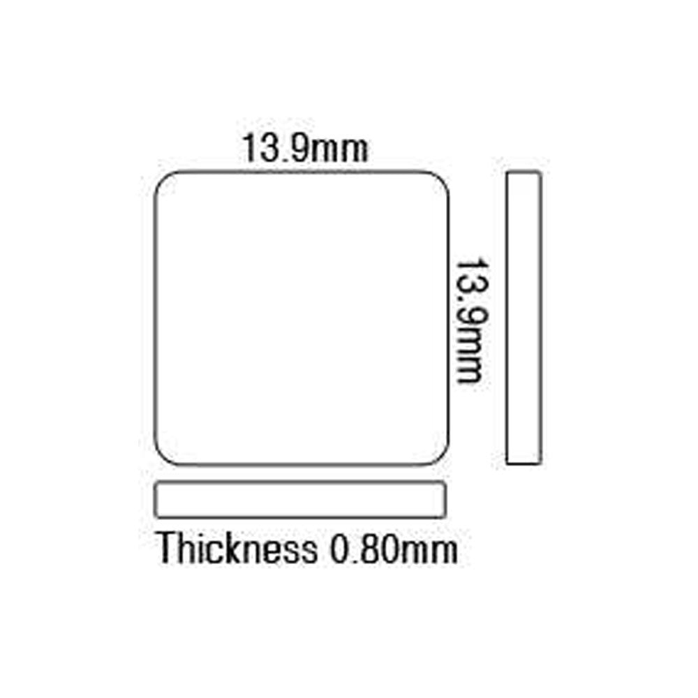Sapphire Glass For Cartier Watches 13.9 x 13.9 mm Square Flat Round Corners