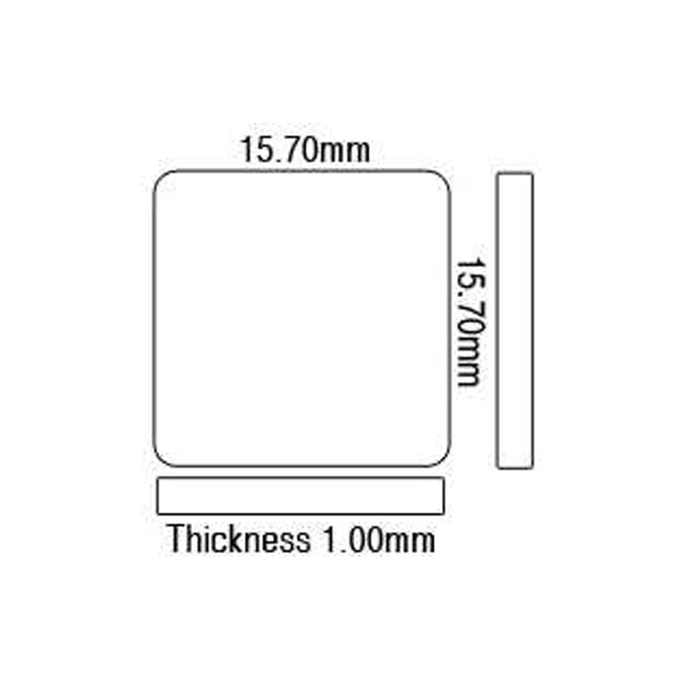 Sapphire Glass For Cartier Watches 15.7 x 15.7 mm Square Flat Round Corners
