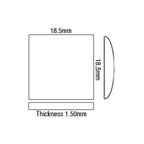 Sapphire Glass For Cartier Watches 18.5 x 18.5 mm Square Domed Flat Bottom