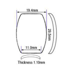Sapphire Glass For Cartier Watches 19.4 x 29.5 mm Barrel Shape Domed