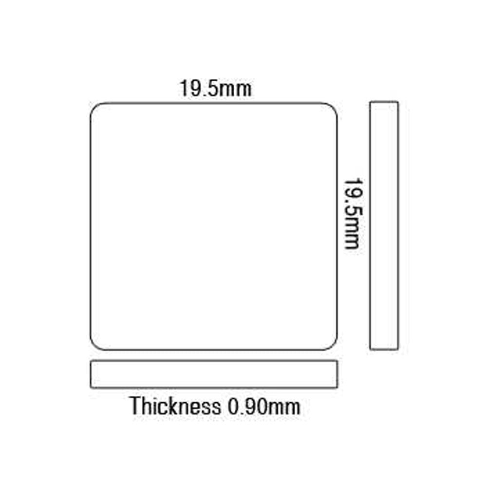Sapphire Glass For Cartier Watches 19.5 x 19.5 mm Square Flat Round Corners