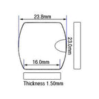 Sapphire Glass For Cartier Watches 23.8 x 23 mm Barrel Flat
