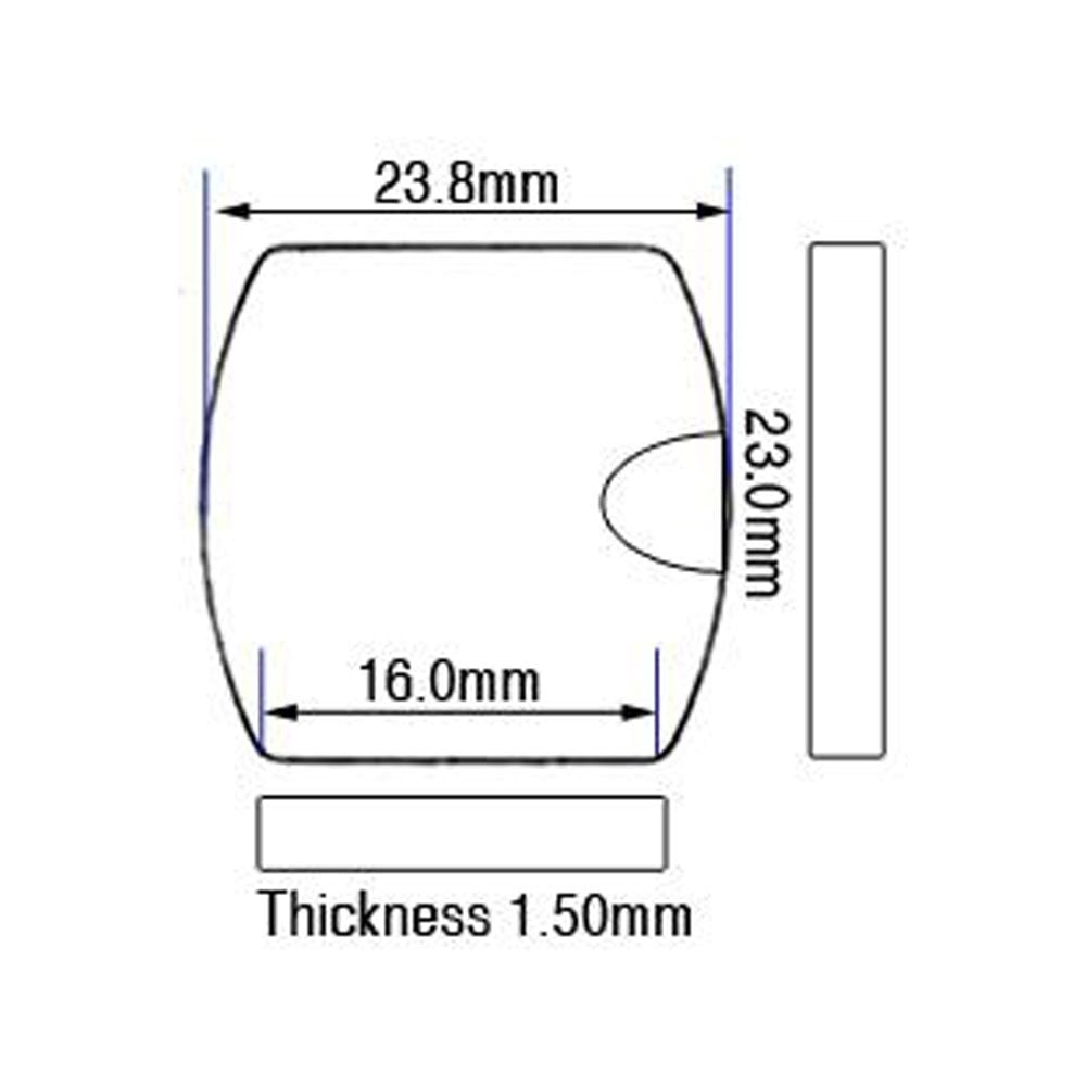 Sapphire Glass For Cartier Watches 23.8 x 23 mm Barrel Flat