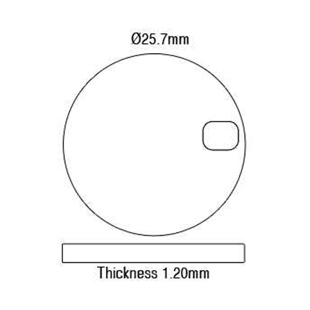 Sapphire Glass For Cartier Watches 25.7 x 25.7 mm Round Flat + Date Window