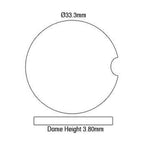 Sapphire Glass For Cartier Watches 33.3 x 33.3 mm Round Domed Cut Out