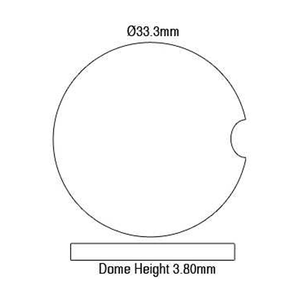 Sapphire Glass For Cartier Watches 33.3 x 33.3 mm Round Domed Cut Out