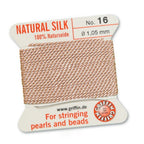 Griffin Natural Silk Beading Thread, Light Pink (0.30mm – 1.05mm)
