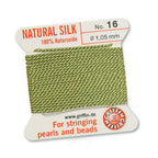 Griffin Natural Silk Beading Thread, Jade Green (0.30mm - 1.05mm)