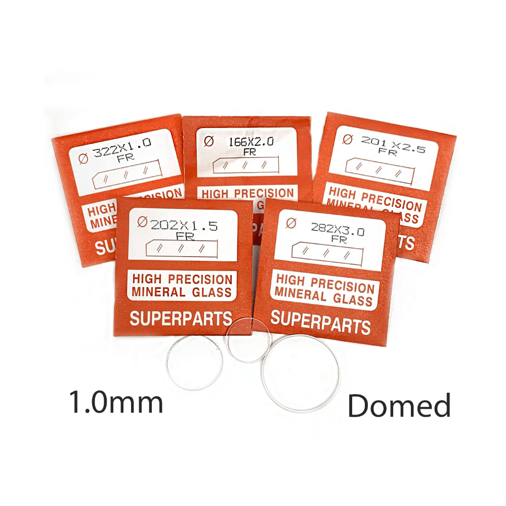 Round & Domed Watch Glass 1.0 mm Thick 20-33mm Range
