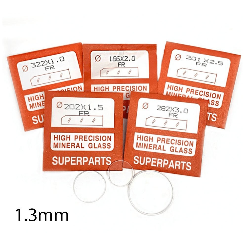 Round & Flat Watch Glass 1.3mm Thick 17-37.5mm Range