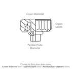 Double O-Ring Divers Watch Crown, Stainless Steel