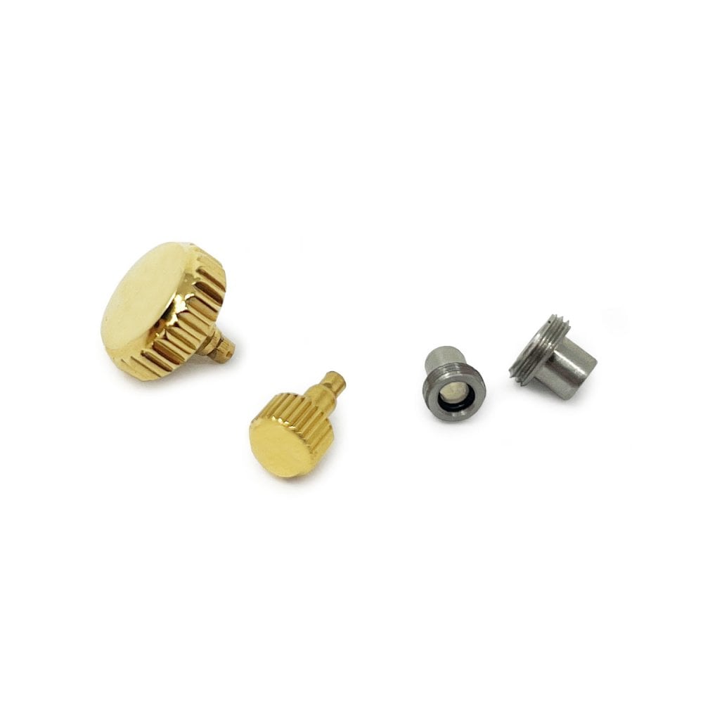 Screw Down Watch Crown & Pendant Tube Case, Gold Plated