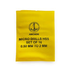 Micro Drill Bit Set of 16 (0.5mm - 2mm)