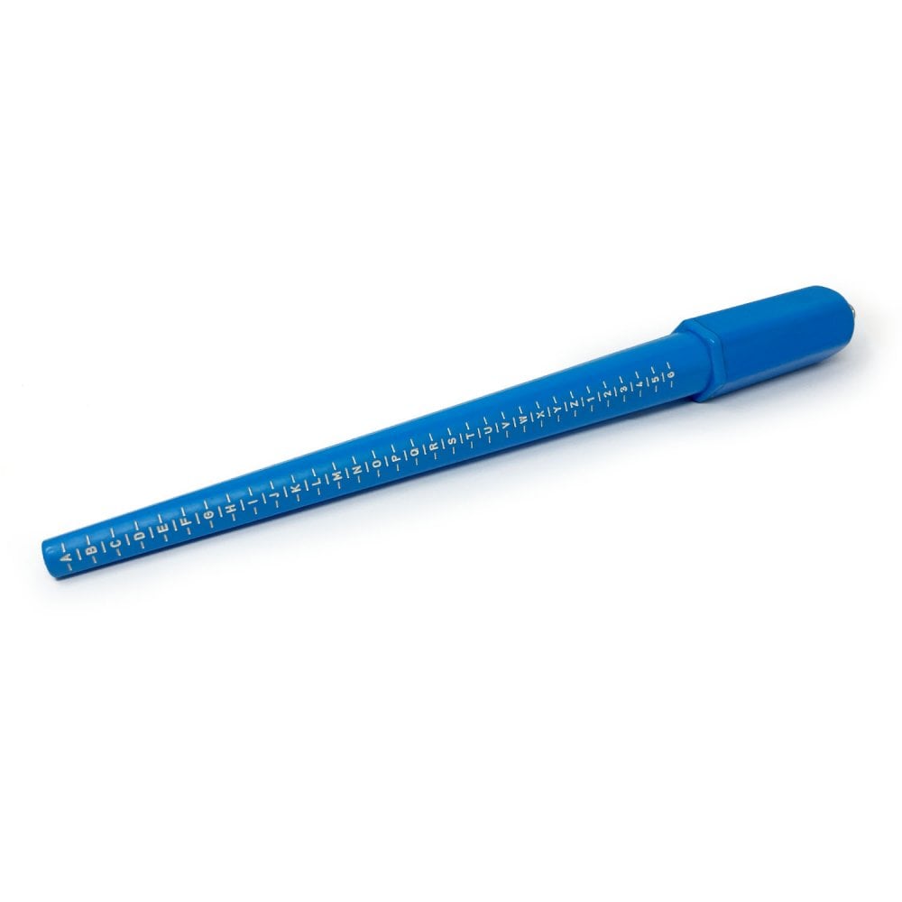 Blue Plastic Ring Measuring Stick Size A-Z +6