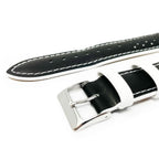 Contrast Leather Racing Watch Strap - Black & White