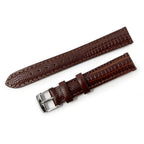 Lizard Grain Leather Watch Strap, Brown