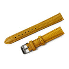 Lizard Grain Leather Watch Strap, Mustard