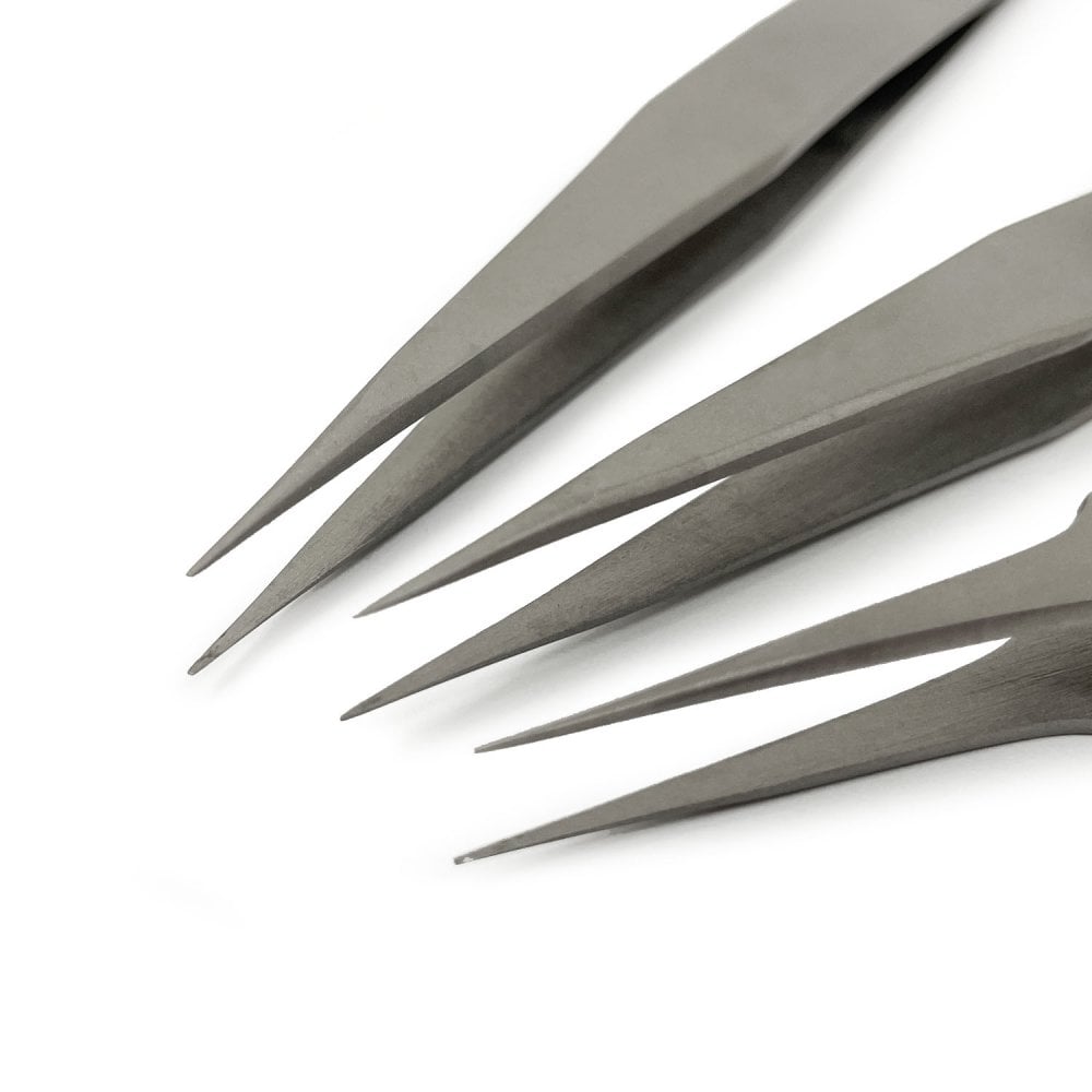 Titanium Tweezers Set of 3 (No.1, No.5, No.AA)