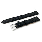 Vegan Buffalo Leather Watch Strap, Black, 12mm - 20mm