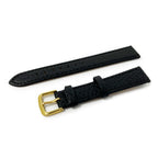 Vegan Buffalo Leather Watch Strap, Black, 12mm - 20mm