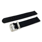Black Woven Nylon 2-Piece Military Watch Strap, 18mm - 22mm