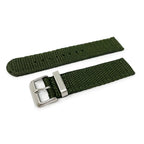 Green Woven Nylon 2-Piece Military Watch Strap, 18mm - 22mm