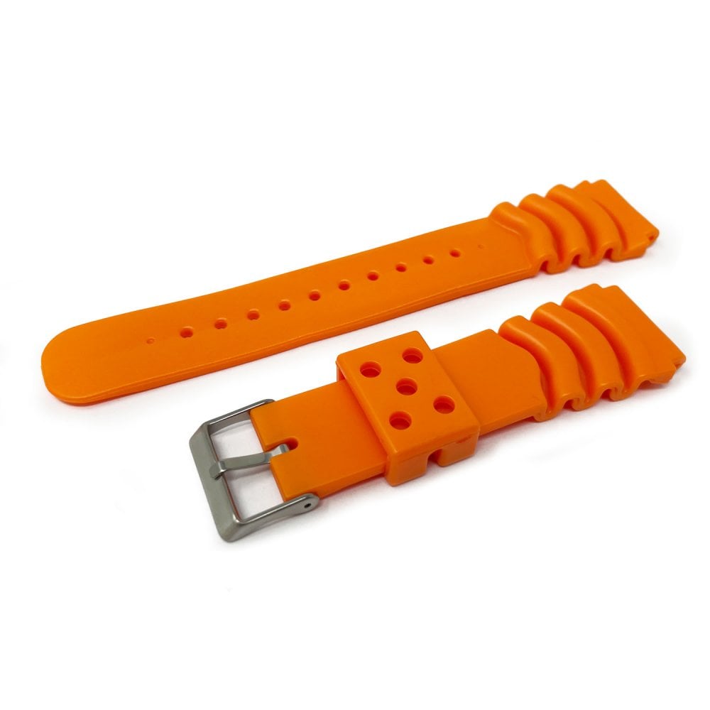 PVC Divers Watch Strap (XXL Length), Orange