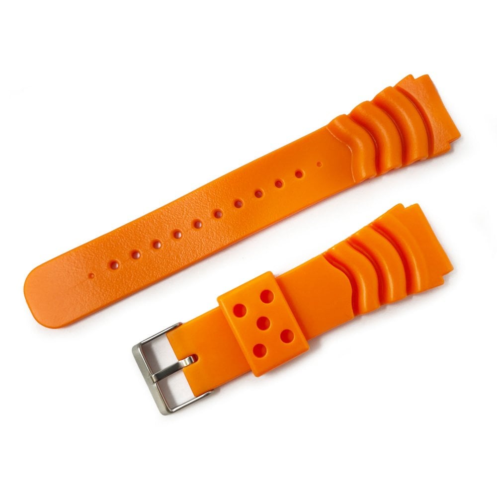 PVC Divers Watch Strap (XXL Length), Orange