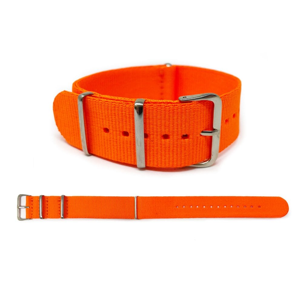 Neon Orange Military-Style Watch Strap