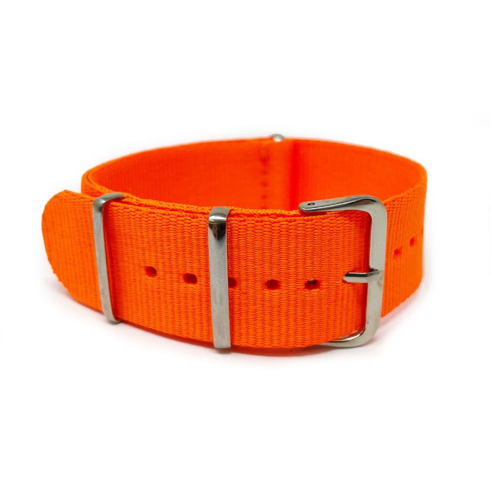 Neon Orange Military-Style Watch Strap