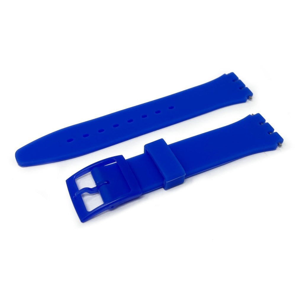 Swatch Style Silicone Watch Strap (17mm Notches), Blue