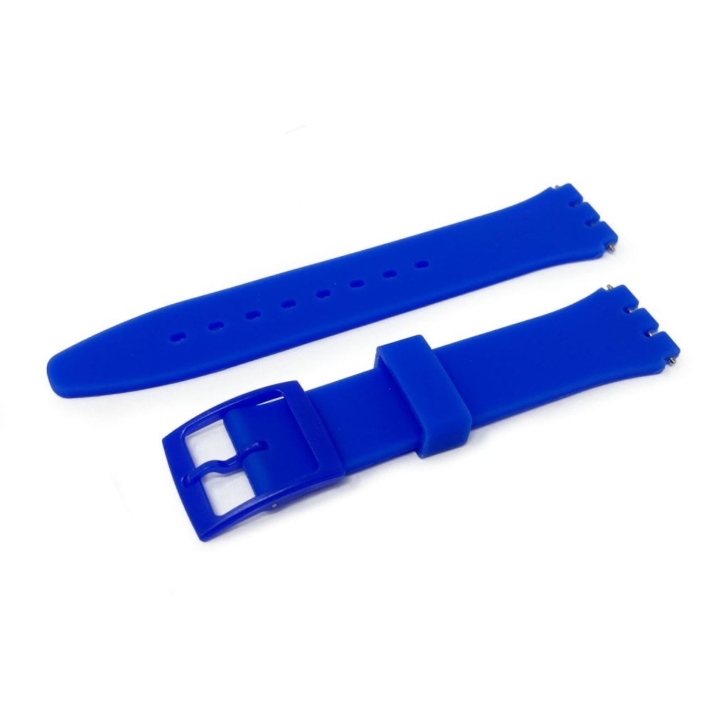 Swatch Style Silicone Watch Strap (17mm Notches), Royal Blue