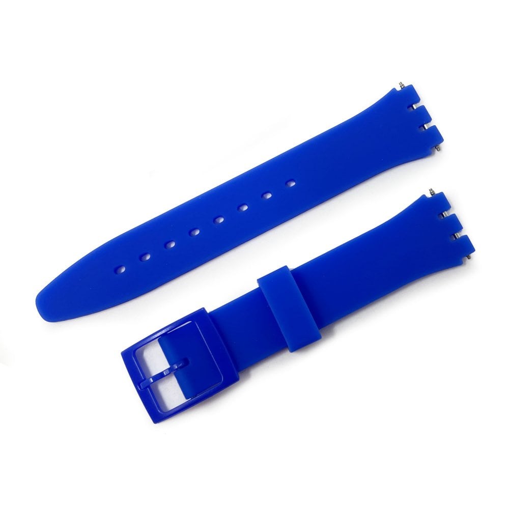 Swatch Style Silicone Watch Strap (17mm Notches), Royal Blue