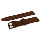 Swatch Style Silicone Watch Strap (17mm Notches), Dark Chocolate Brown