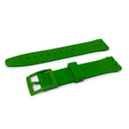 Swatch Style Silicone Watch Strap (17mm Notches), Green