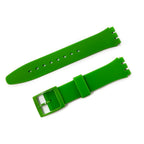 Swatch Style Silicone Watch Strap (17mm Notches), Green