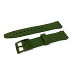 Swatch Style Silicone Watch Strap (17mm Notches), Olive Green