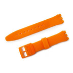 Swatch Style Silicone Watch Strap (17mm Notches), Orange