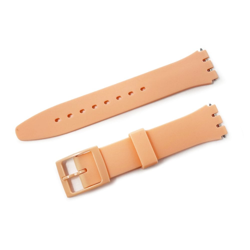 Swatch Style Silicone Watch Strap (17mm Notches), Peach