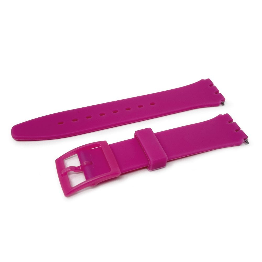 Swatch Style Silicone Watch Strap (17mm Notches), Magenta