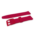 Swatch Style Silicone Watch Strap (17mm Notches), Strawberry Pink