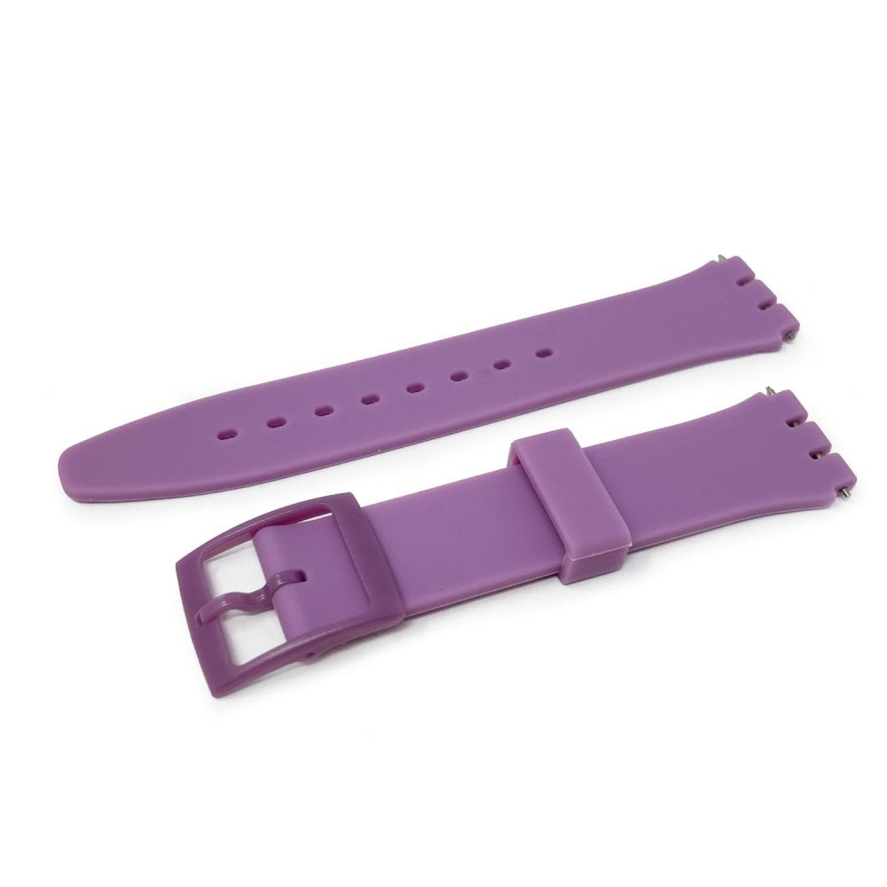 Swatch Style Silicone Watch Strap (17mm Notches), Light Purple