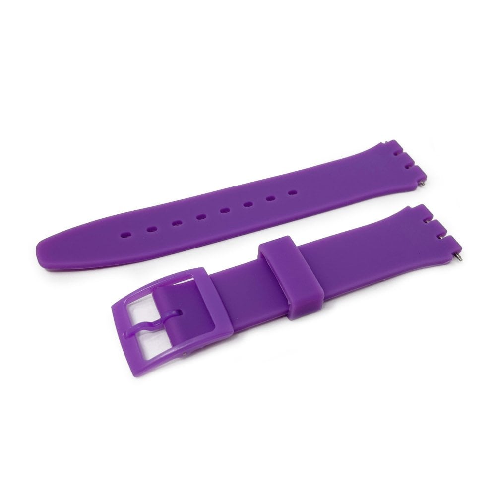 Swatch Style Silicone Watch Strap (17mm Notches), Medium Purple
