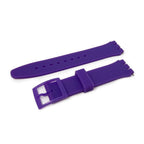 Swatch Style Silicone Watch Strap (17mm Notches), Dark Purple