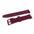 Swatch Style Silicone Watch Strap (17mm Notches), Plum