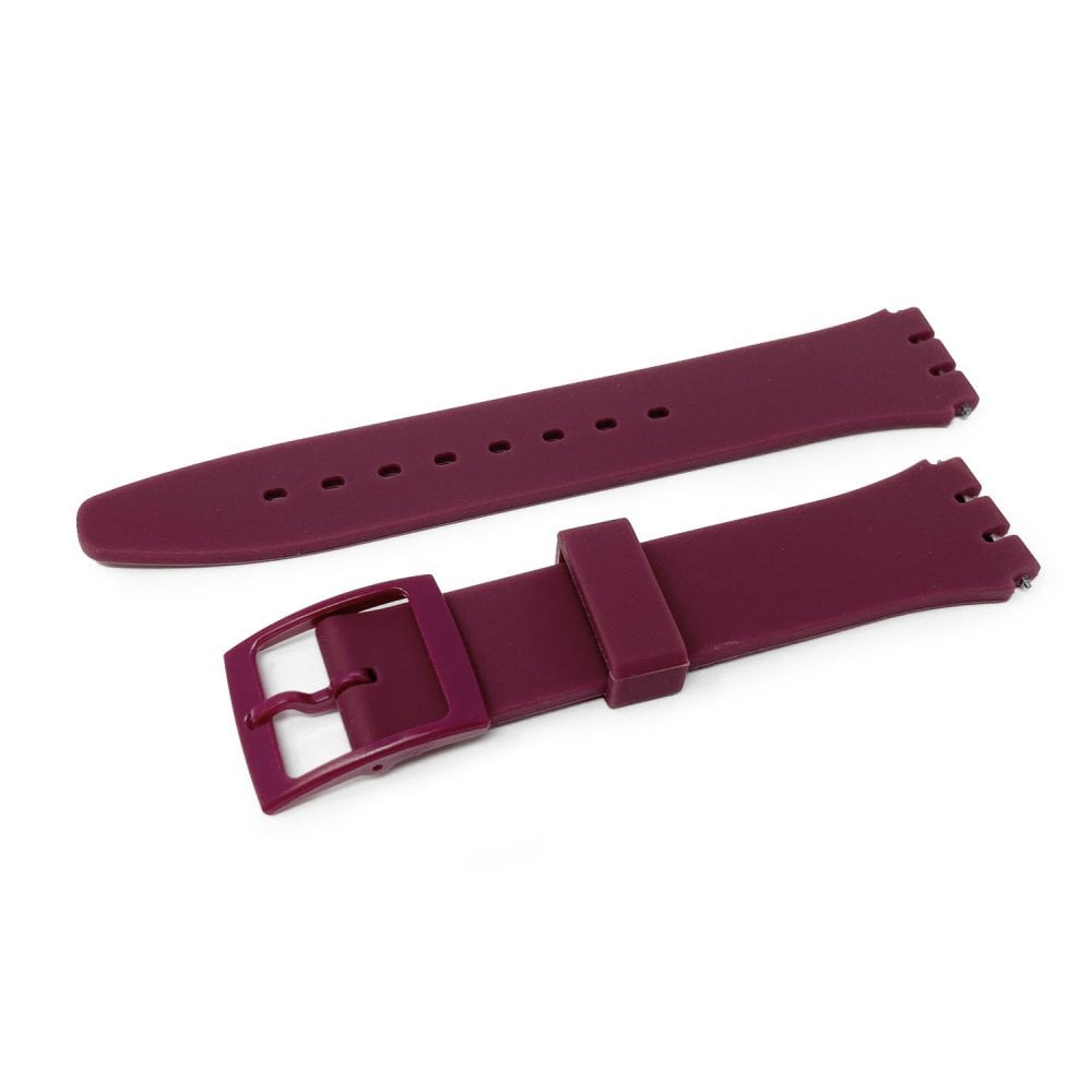 Swatch Style Silicone Watch Strap (17mm Notches), Plum