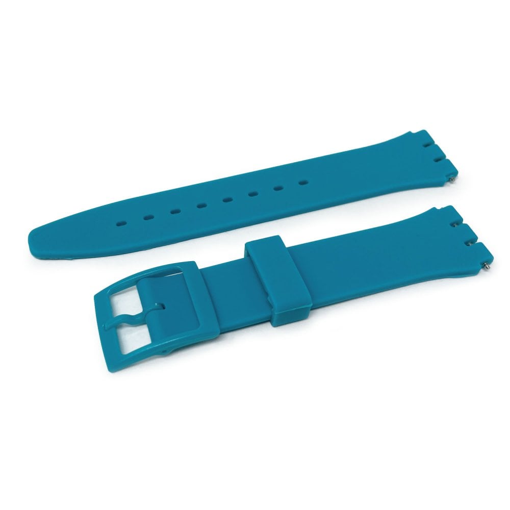 Swatch Style Silicone Watch Strap (17mm Notches), Teal