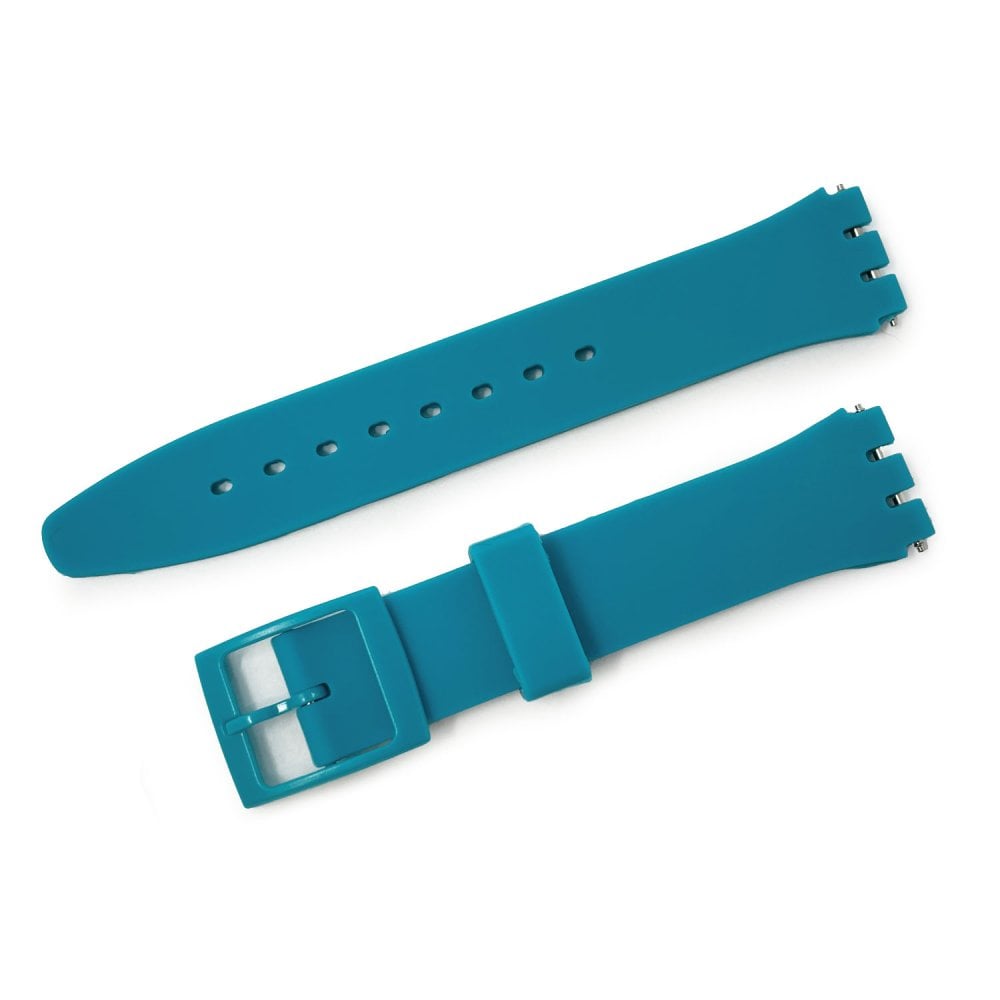 Swatch Style Silicone Watch Strap (17mm Notches), Teal