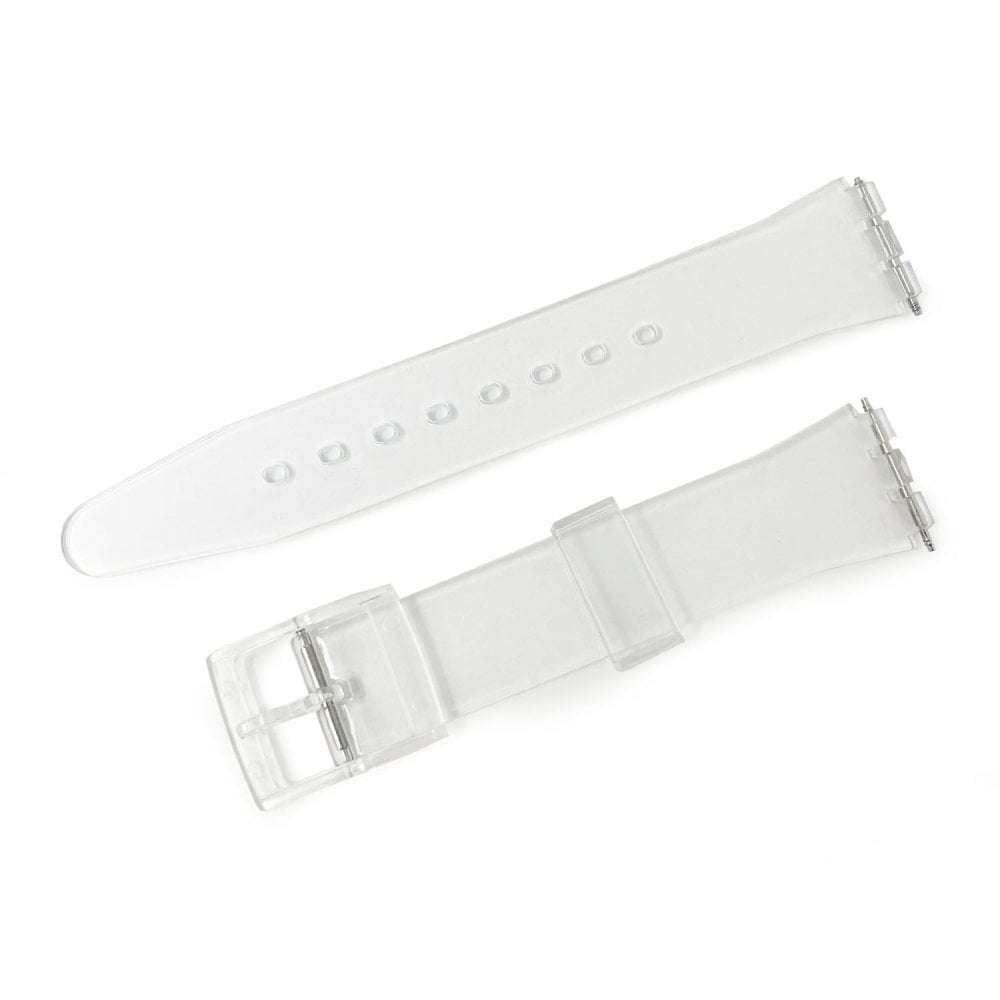 Swatch Style Silicone Watch Strap (17mm Notches), Transparent
